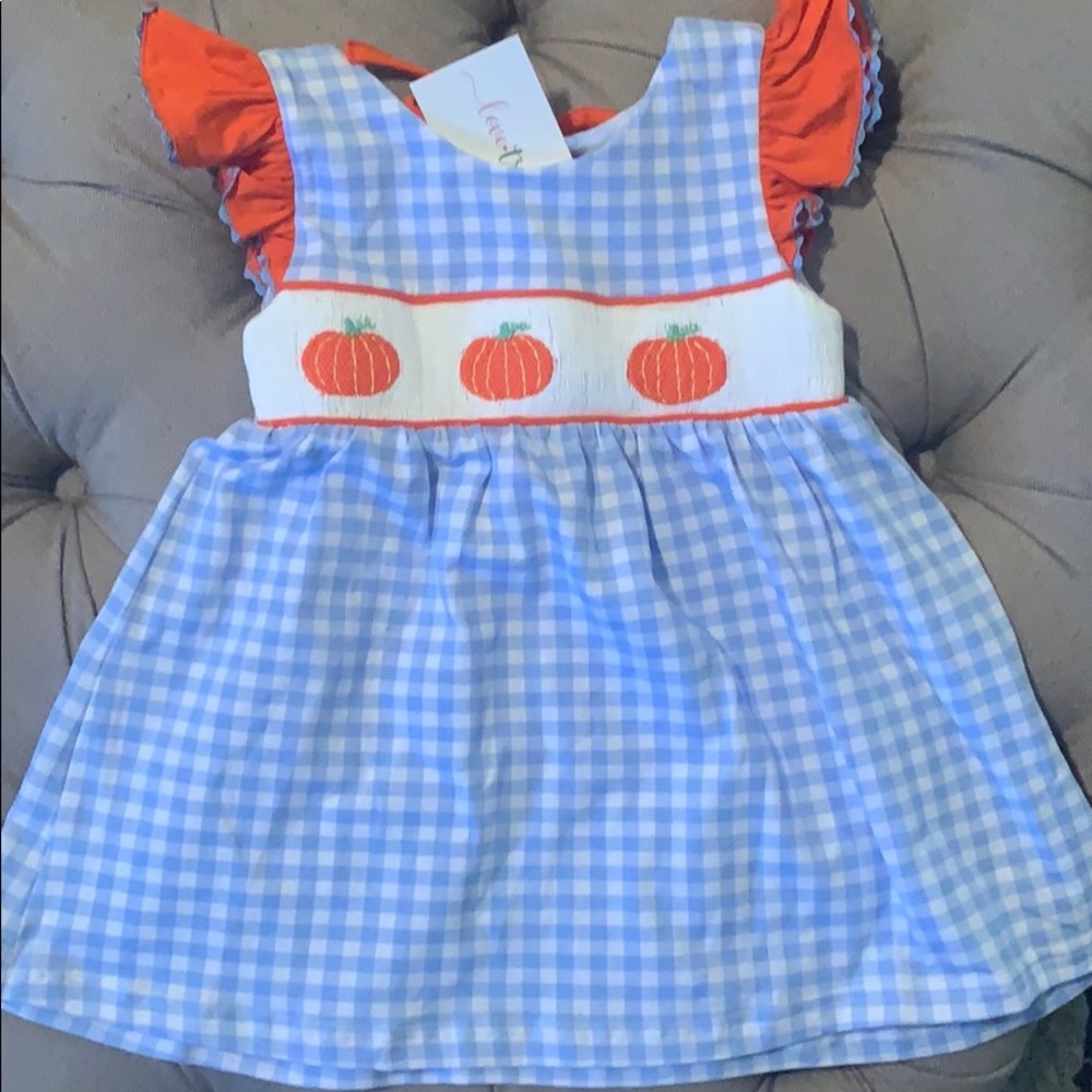 Pumpkin smocked dress
